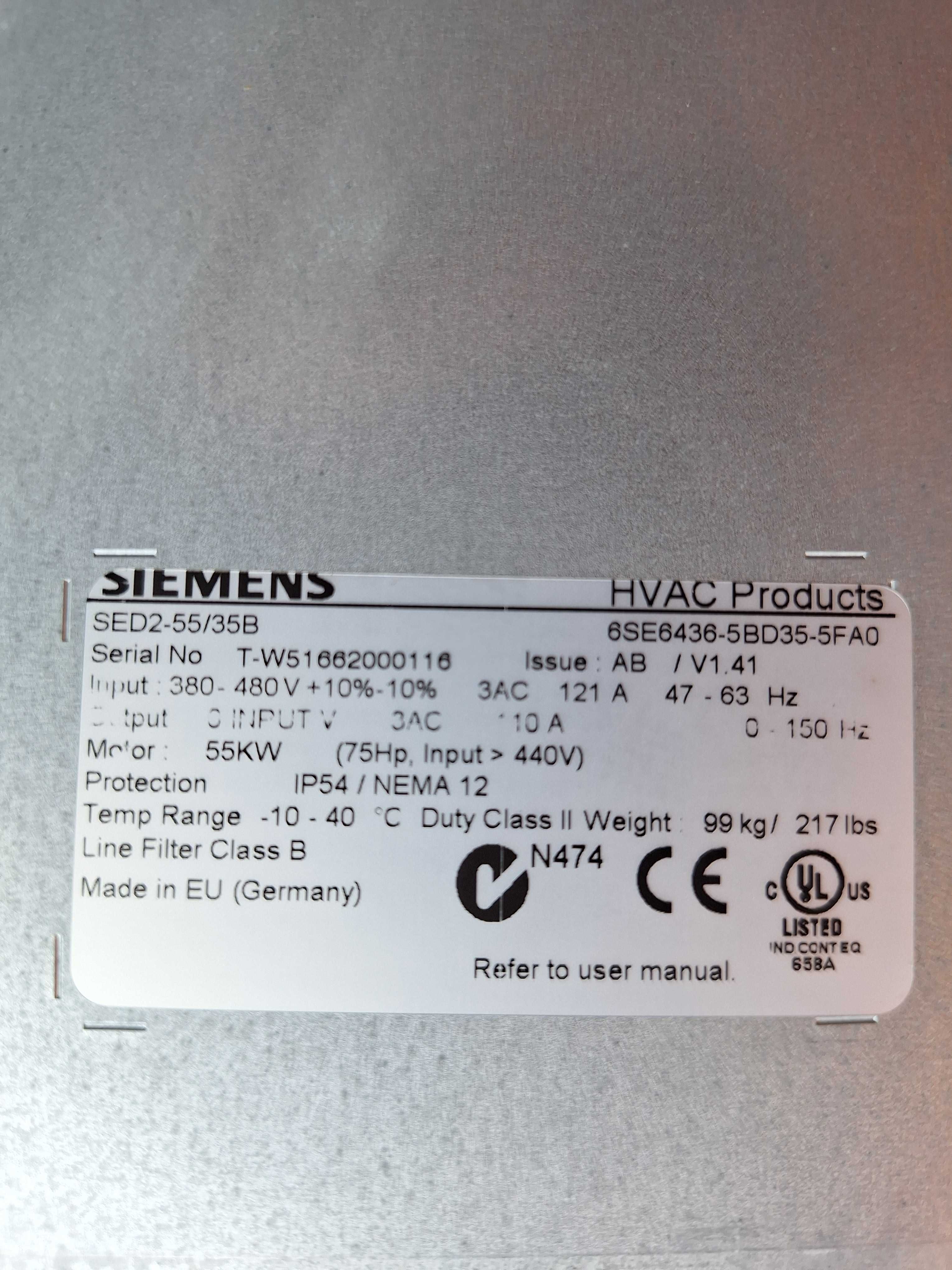 Falownik Przemiennik Częstotliwości Przetwornik Siemens 55kw NOWY