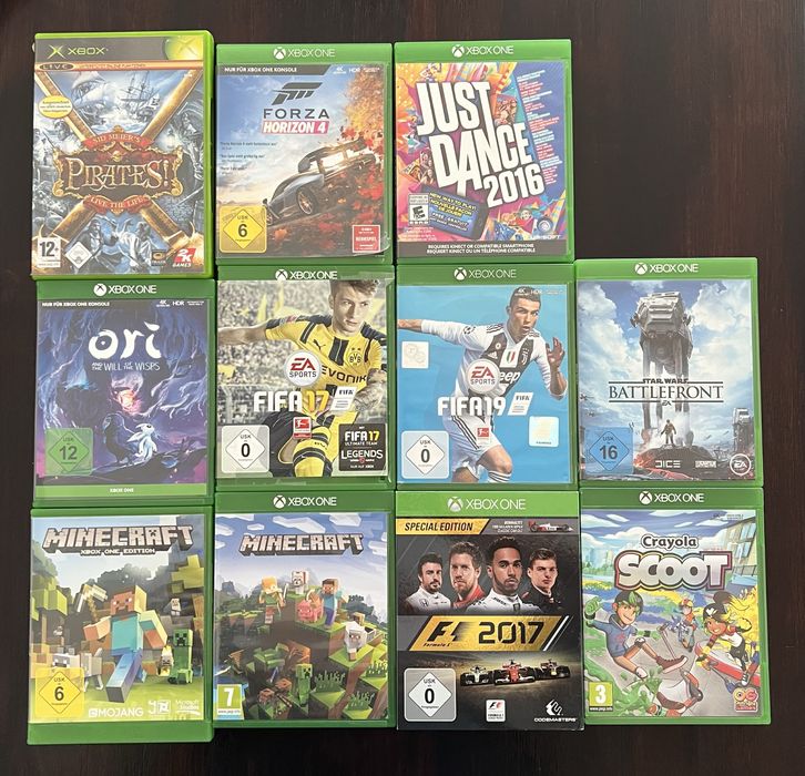 Xbox One S 500 GB + 3 kontrolery + 11 gier – komplet