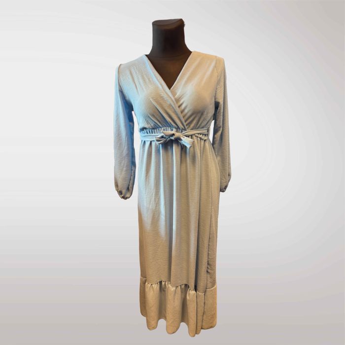 Długa Sukienka Wiosenna Żółty