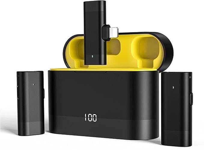 X2 Microfones de lapela sem fios para iPhone