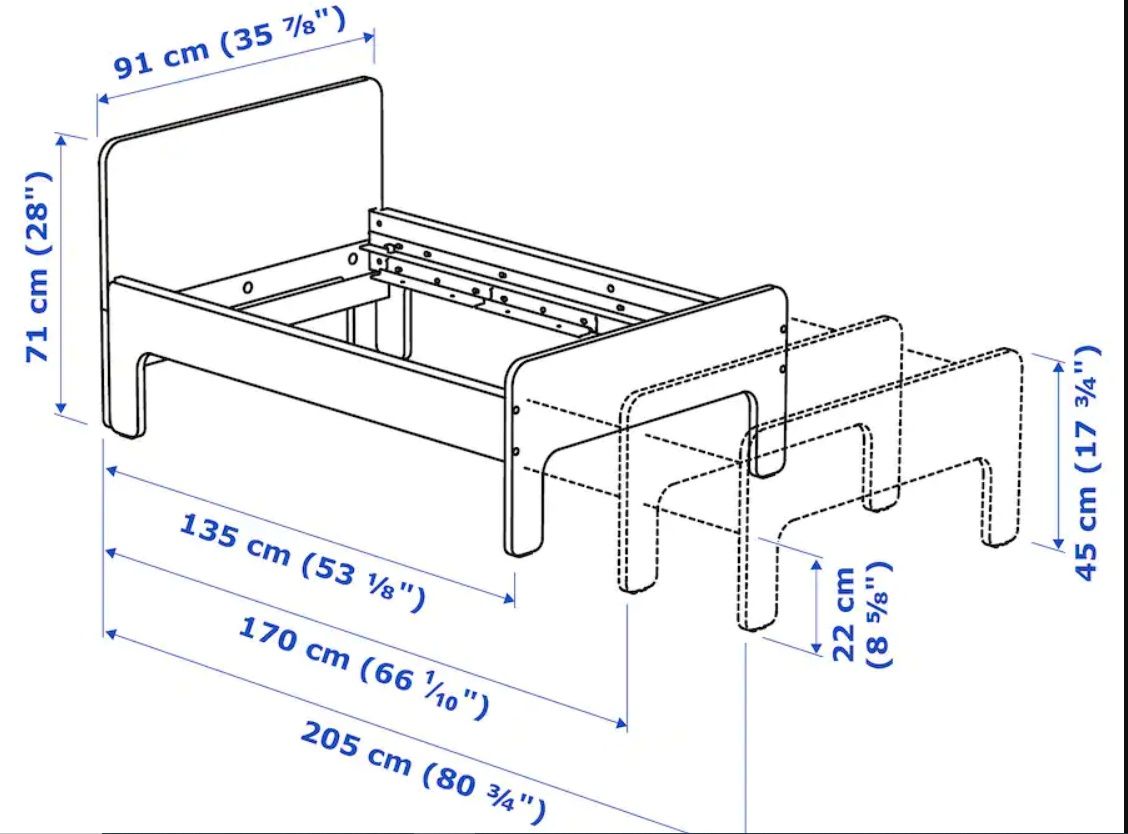Łóżko dla dziecka Slakt z materacem Innerlig, IKEA