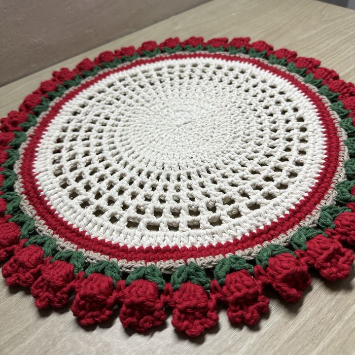 Sousplat de Crochet Modelo Tulipa