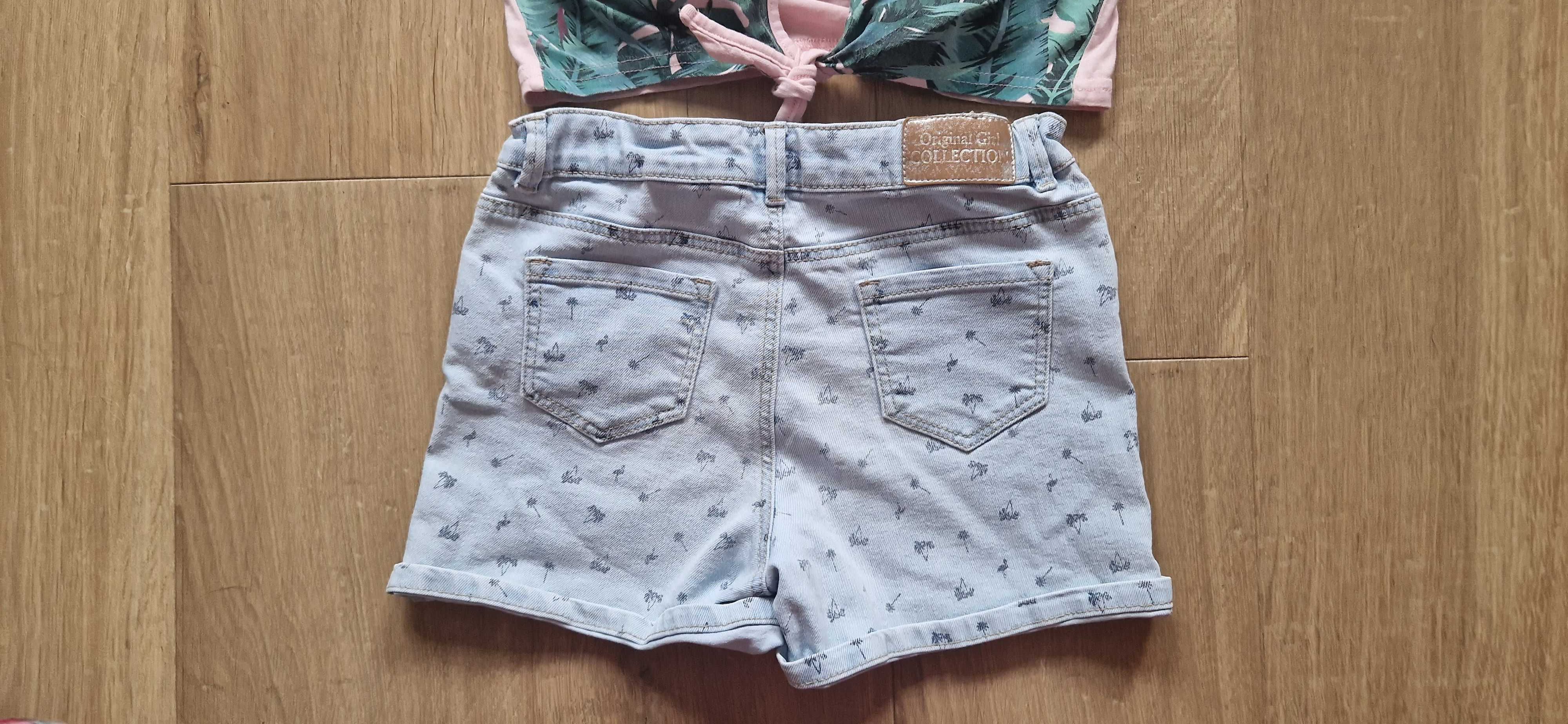 Koszulka 4f+ krótkie spodenki jeans, stan bdb rozmiar 146