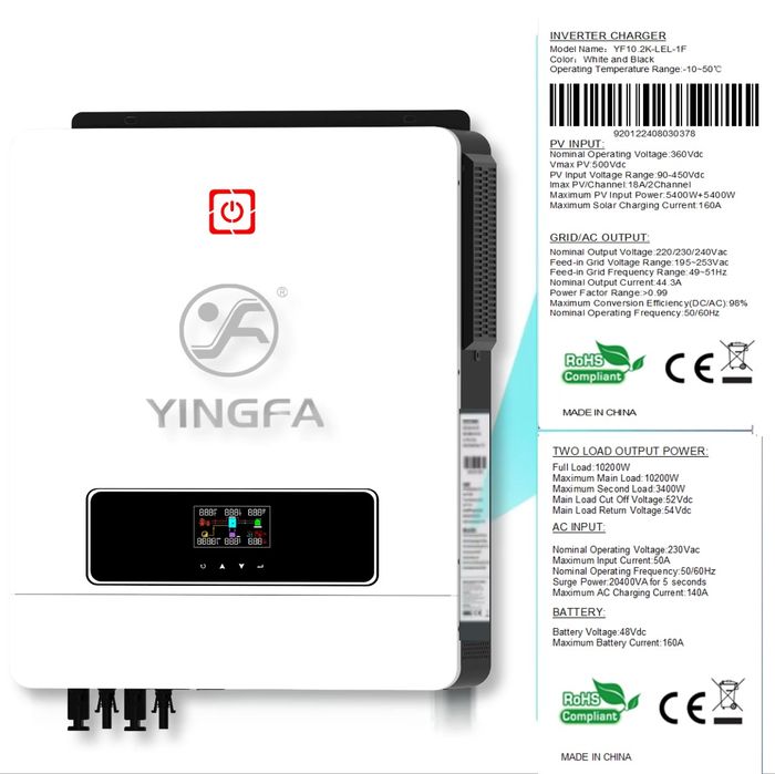 10.2kw інвертор гібридний 10200 ват инвертор гибридный Yingfa
