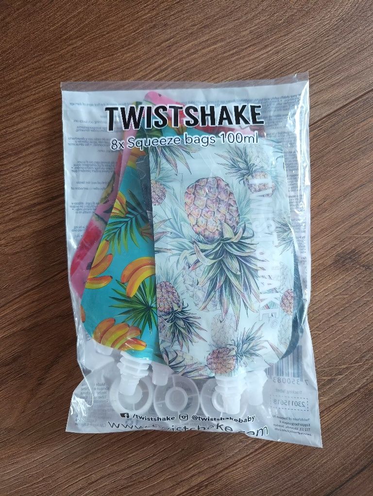 Twistshake Baby zestaw 8x saszetki wielorazowe woreczki na jedzenie