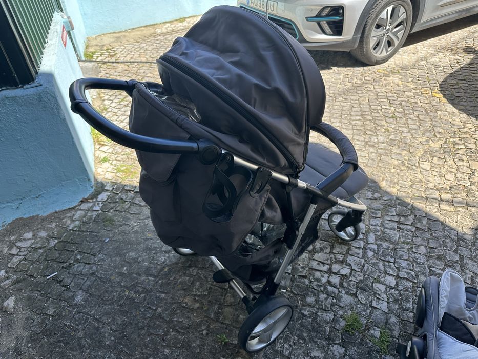 Conjunto cadeirinha e carro de passeio para bebe