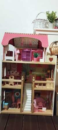 Duży domek dla lalek+ lalki