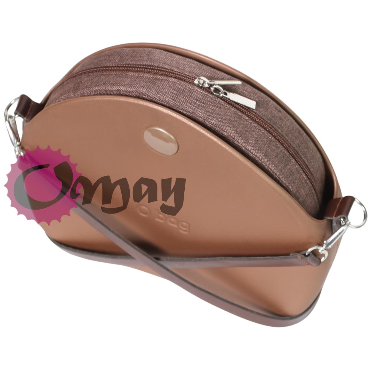 Brązowy organizer do OBAG MOON LIGHT len splot 2 kieszenie wkład OMAY