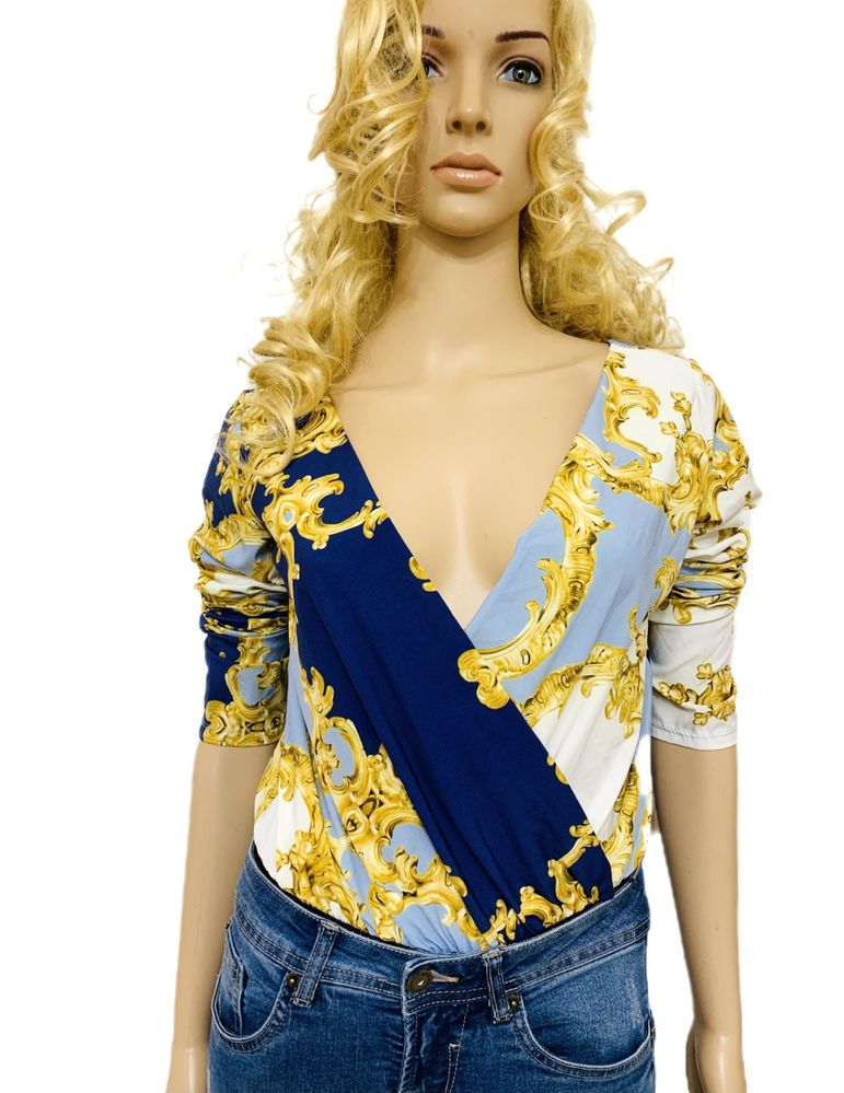 Женская итальянская блуза кофта боди в стиле Versace