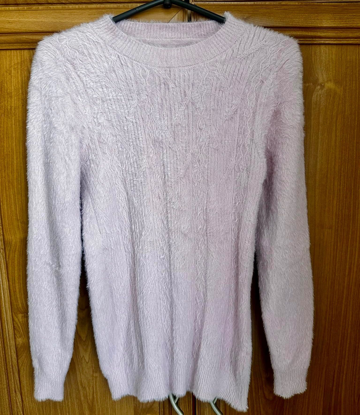 Piękny  i modny sweter jak ALPAKA różowy S L półgolf