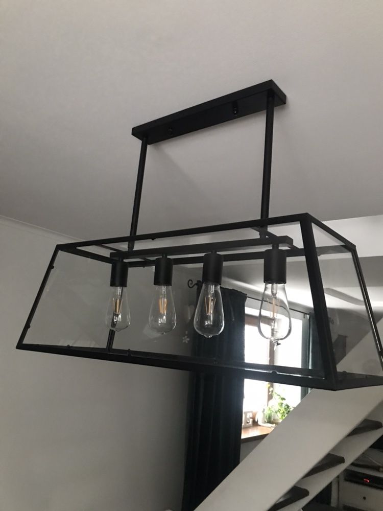 Lampa loft loftowa wisząca ikea szklo metal industrialna duża