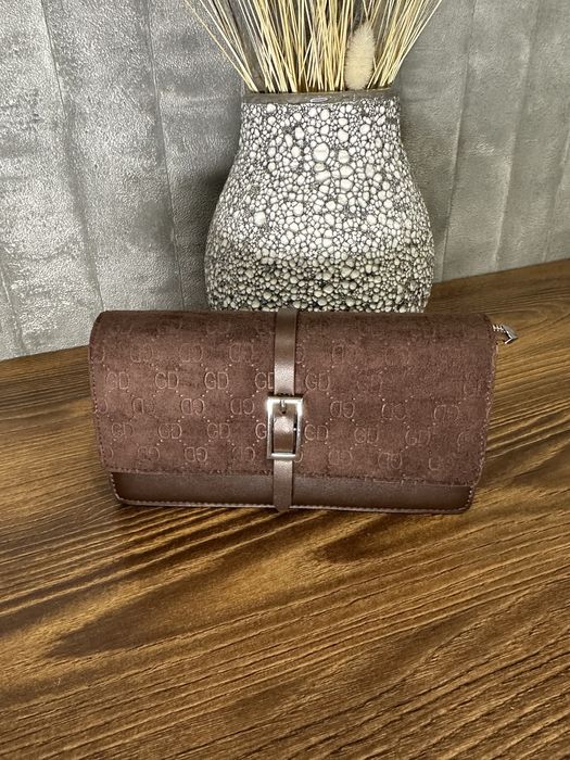 Стильна сумка з натуральної замші як Gucci