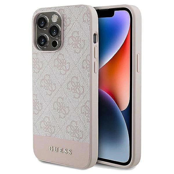 Etui Guess 4G Stripe Collection na iPhone 14 Pro - różowe