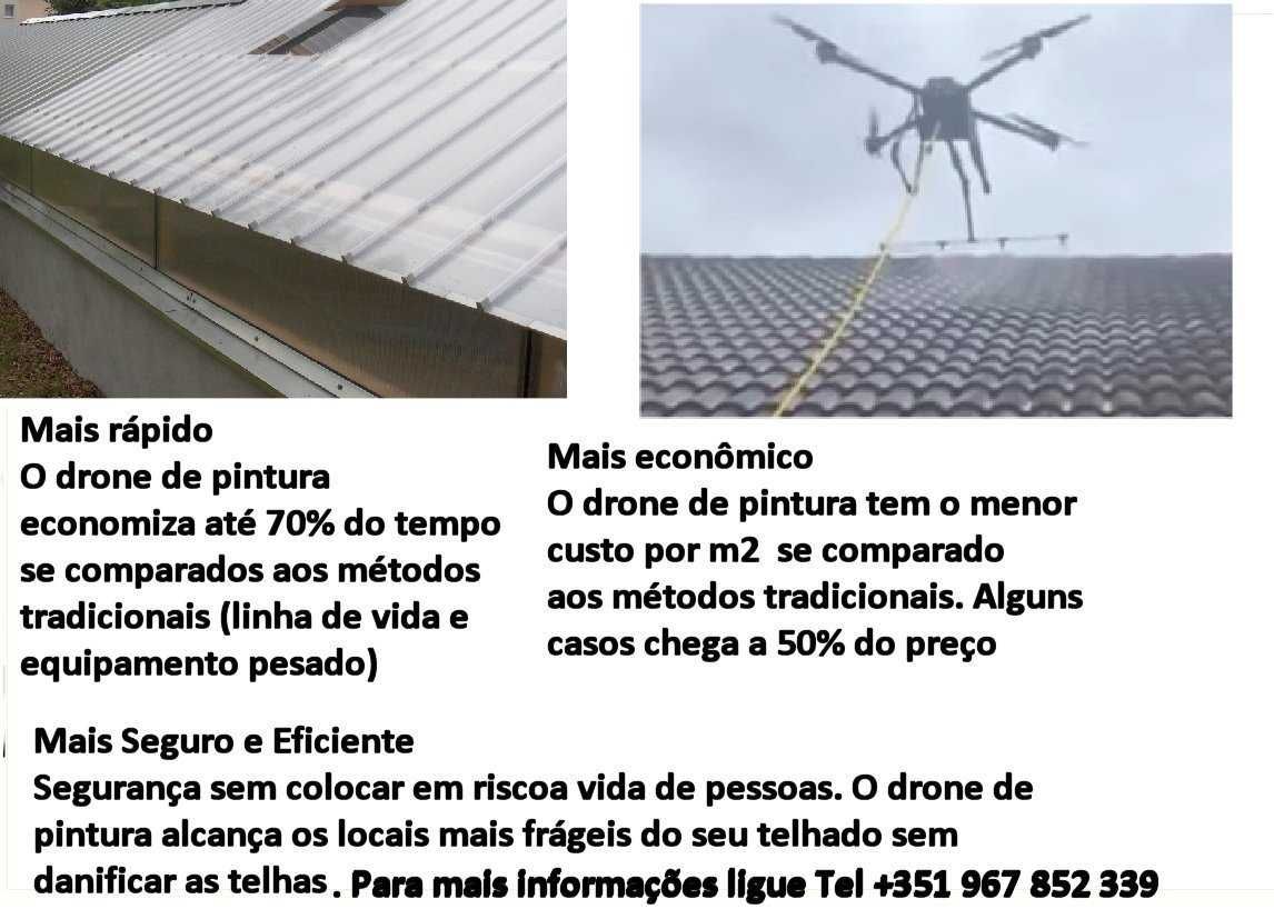 Aluguer Drone com operador para lavagem e pintura de telhados