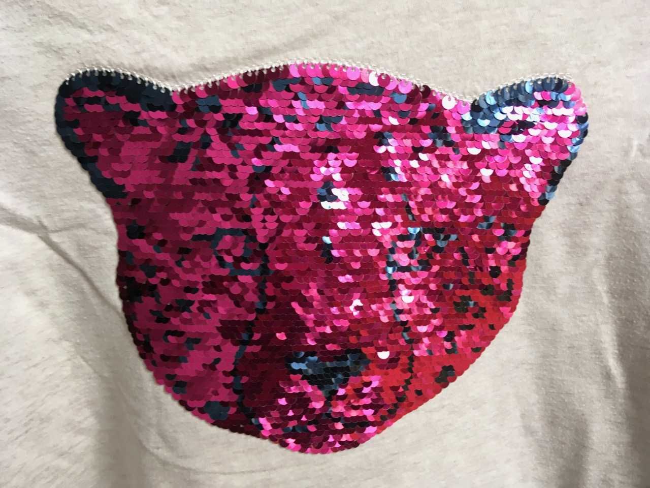 GAP bluzka długi rękaw gepard obracane cekiny 11-12 L 146/152
