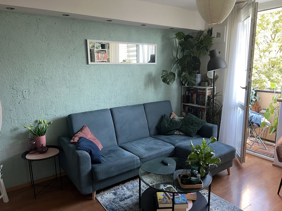 Narożnik kanapa zielona Agata Meble. 215x150.