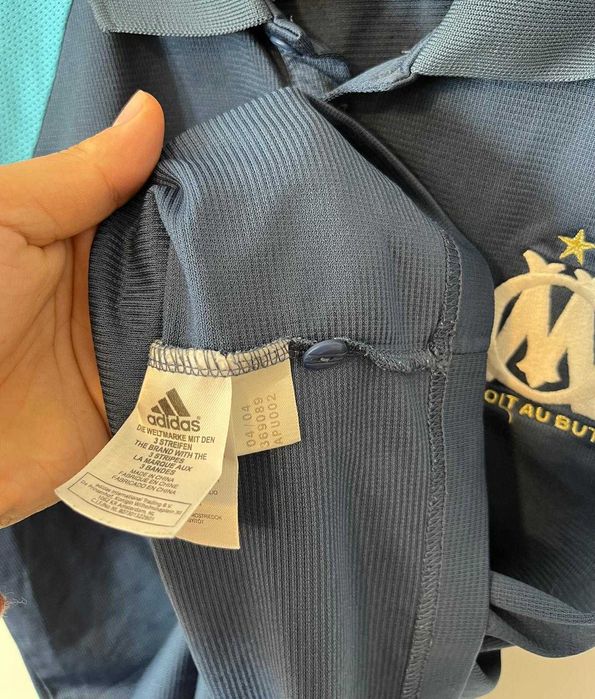2004/2005 Olympique Marseille Adidas Polo Shirt Vintage Jersey - Small