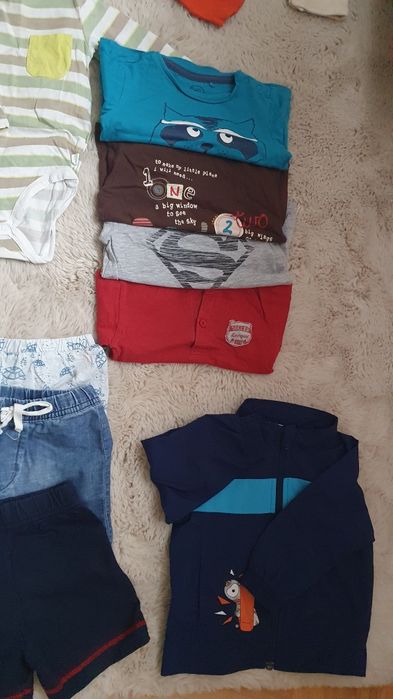 Paczka ciuszków dla chłopca w rozmiarze 74/80/86 cm