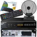 Zestaw telewizji naziemnej tuner cyfrowy DVB-T2 + antena pokojowa