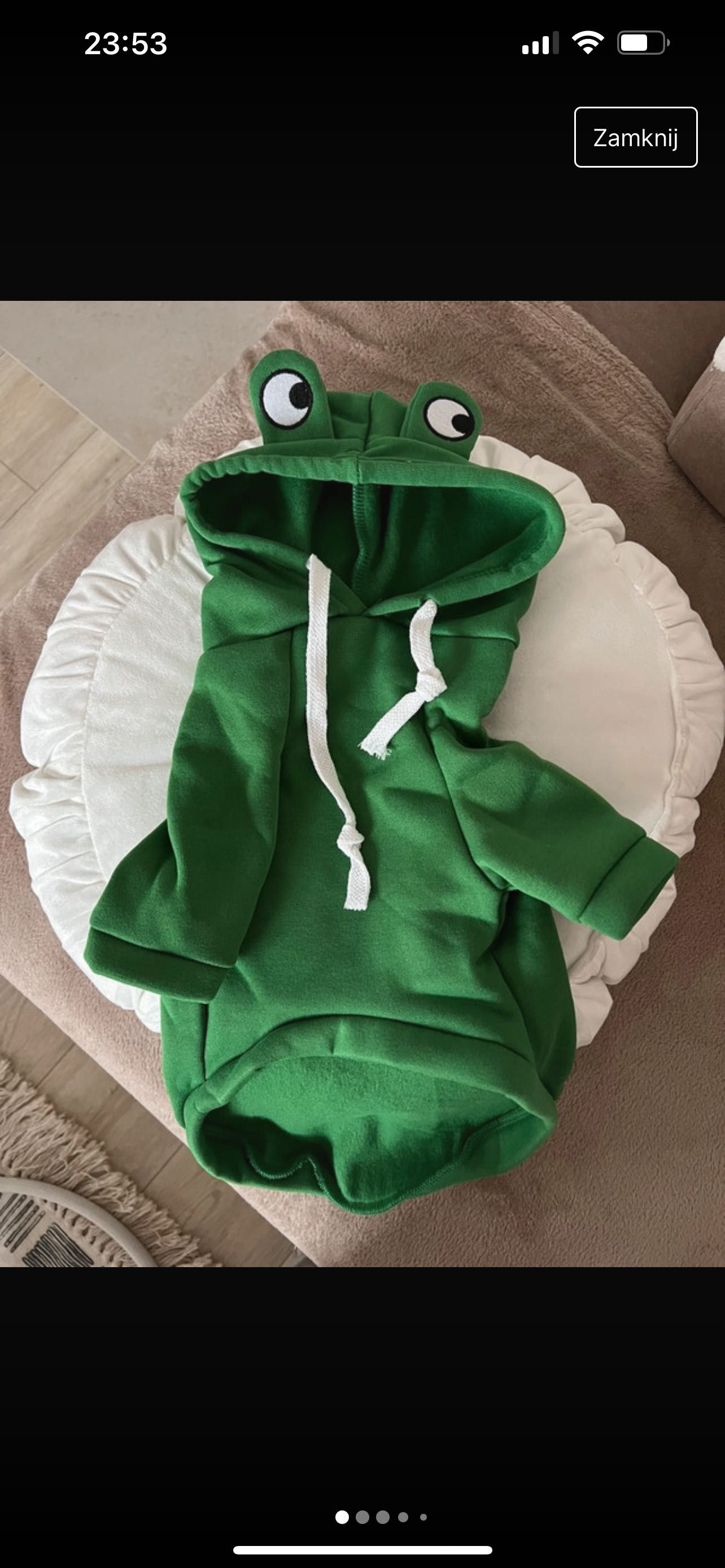 Nowa bluza dla psa żaba przebranie kostium ubranko na zimę L