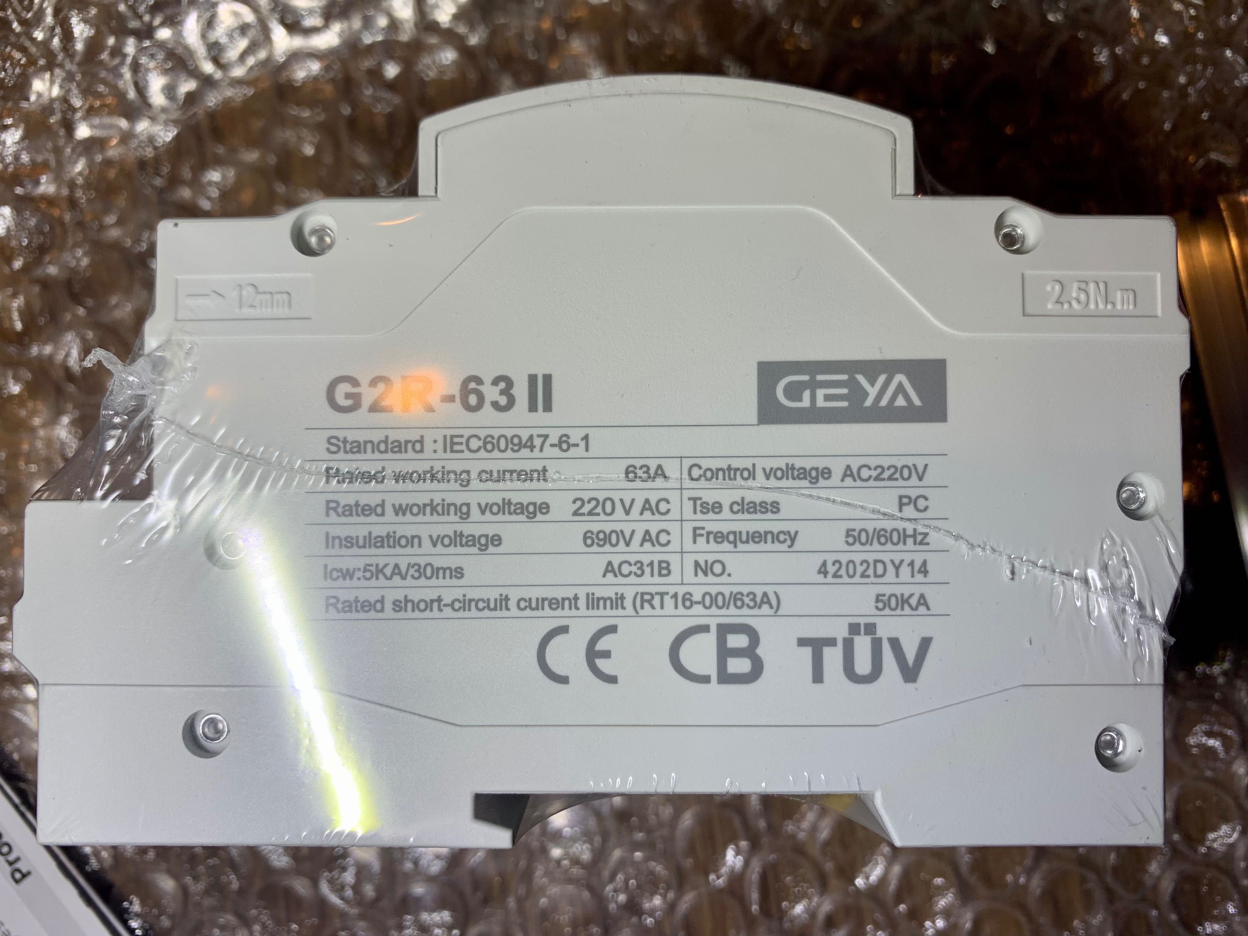 АВР GEYA G2R 63A  + РН TOMZN TOVPD1-60-EC комплект
