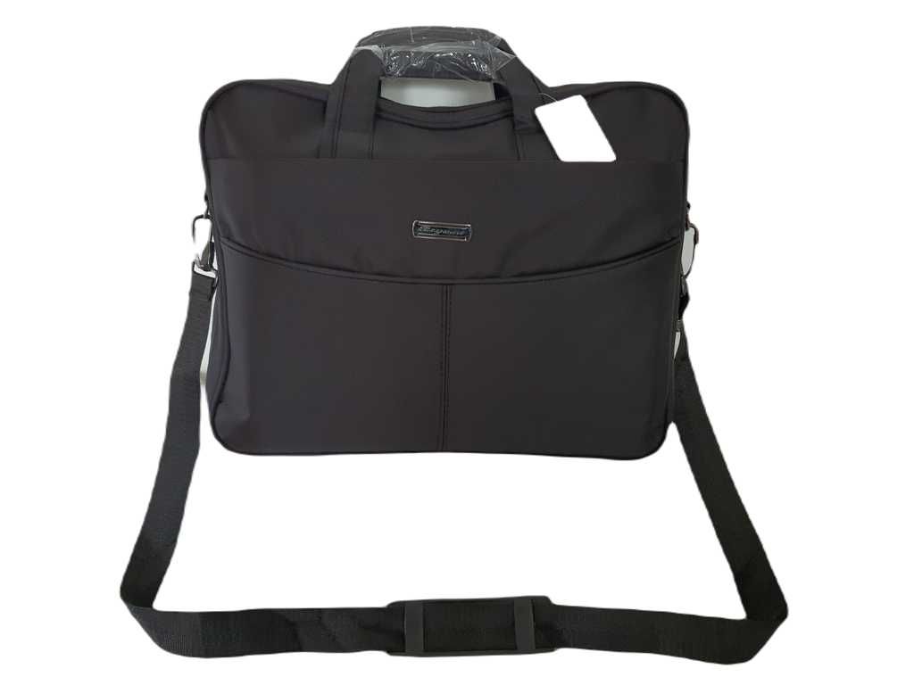 Nowa torba na laptopa notebooka 15,6 cali na ramię dwukomorowa czarna
