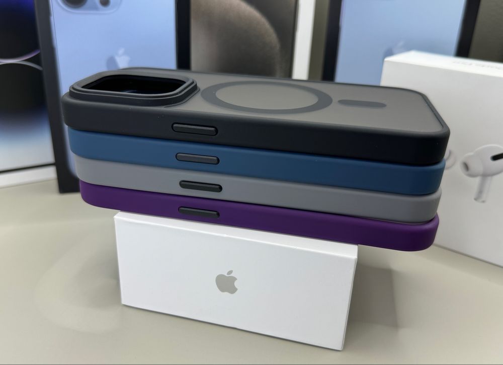 Матовый чехол на IPhone 15 Pro Max Black MagSafe, 15 Pro - 11 Pro Max