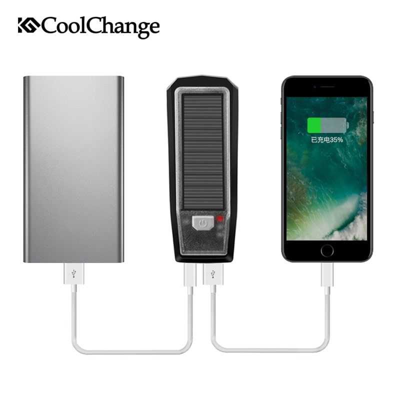 Велофара с солнечной батареей гудком CoolChange велофонарик велофонарь