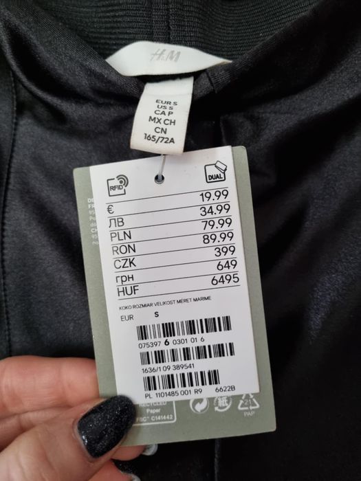 H&M czarne, wizytowe spodnie/leginsy S 36