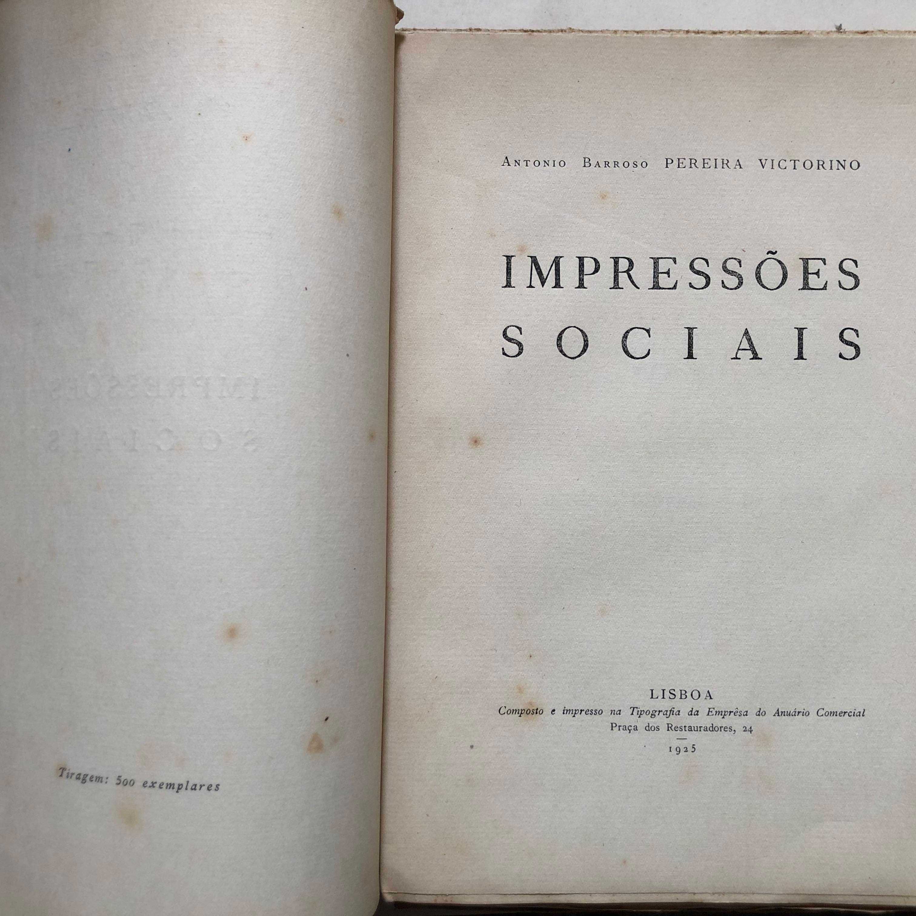 Impressões Sociais - António P. Victorino -- Dedic ao Dr Brito Camacho