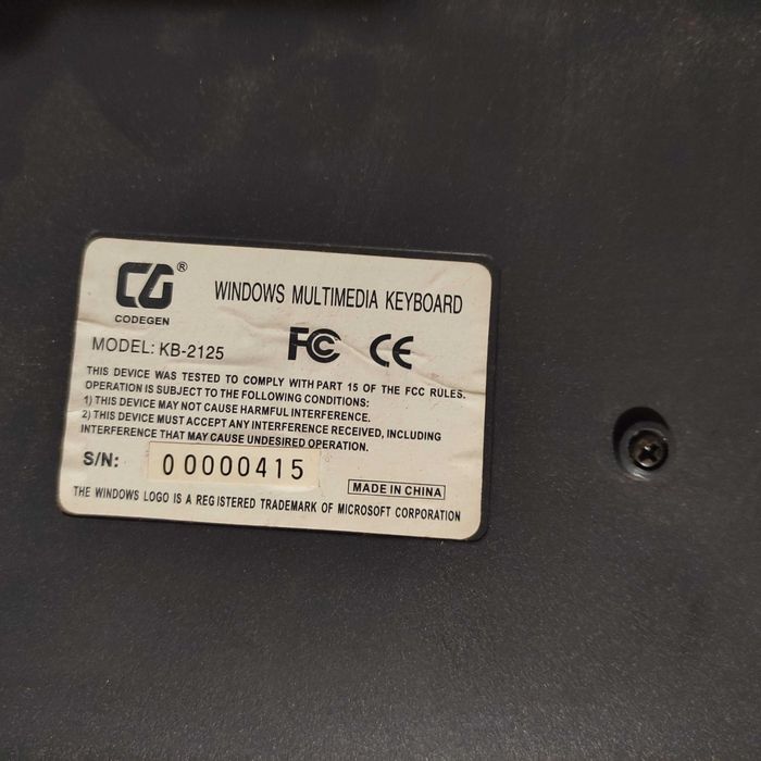 Клавиатура Codegen KB-2125 Black, Ps/2