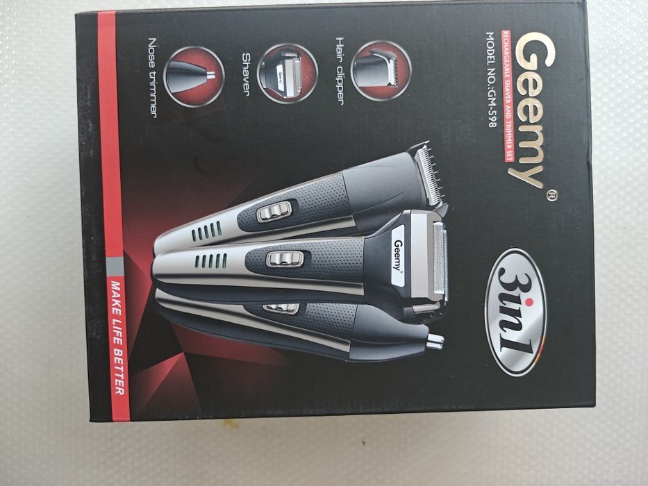 Набір /машинка/ для стрижки GEEMY GM-598 3в1 (машинка, бритва, триммер