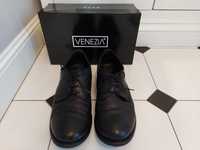 Półbuty pantofle męskie skórzane Venezia rozm.44=29,5cm dł. wkładki