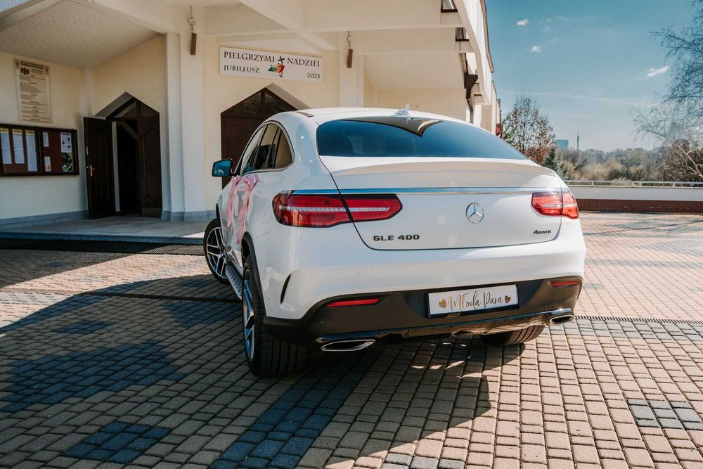 Auto do Ślubu MERCEDES GLE 400 Panoramiczny Dach, biała perła