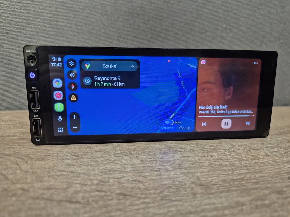 Radio Samochodowe duży ekran AndroidAuto USB, AUX, Bluetooth, kamera