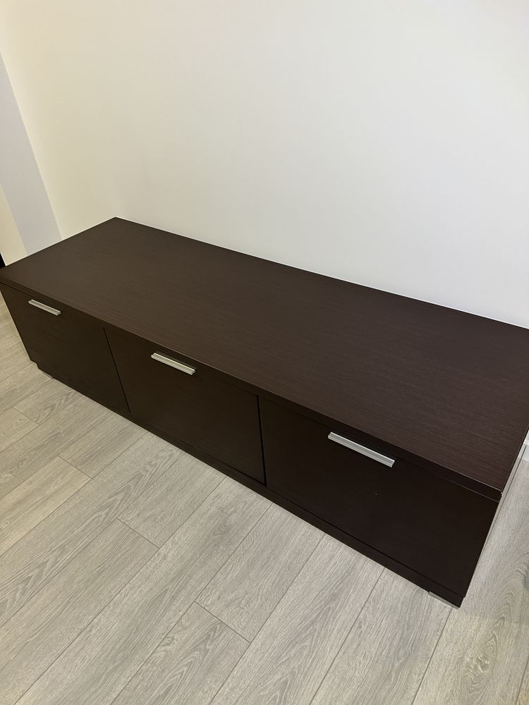 Moveis modulares sala estar Wengue. Aparadores, modulos parede e mesa