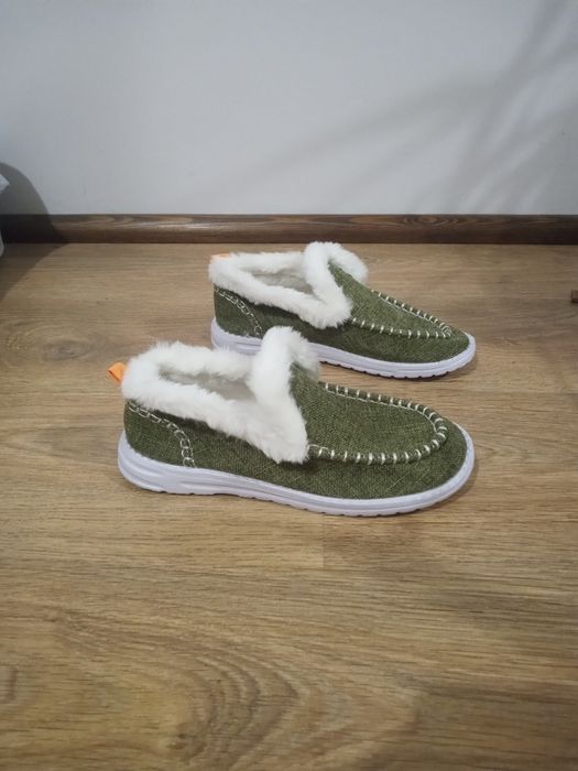 Ocieplane kapcie z futerkiem 36