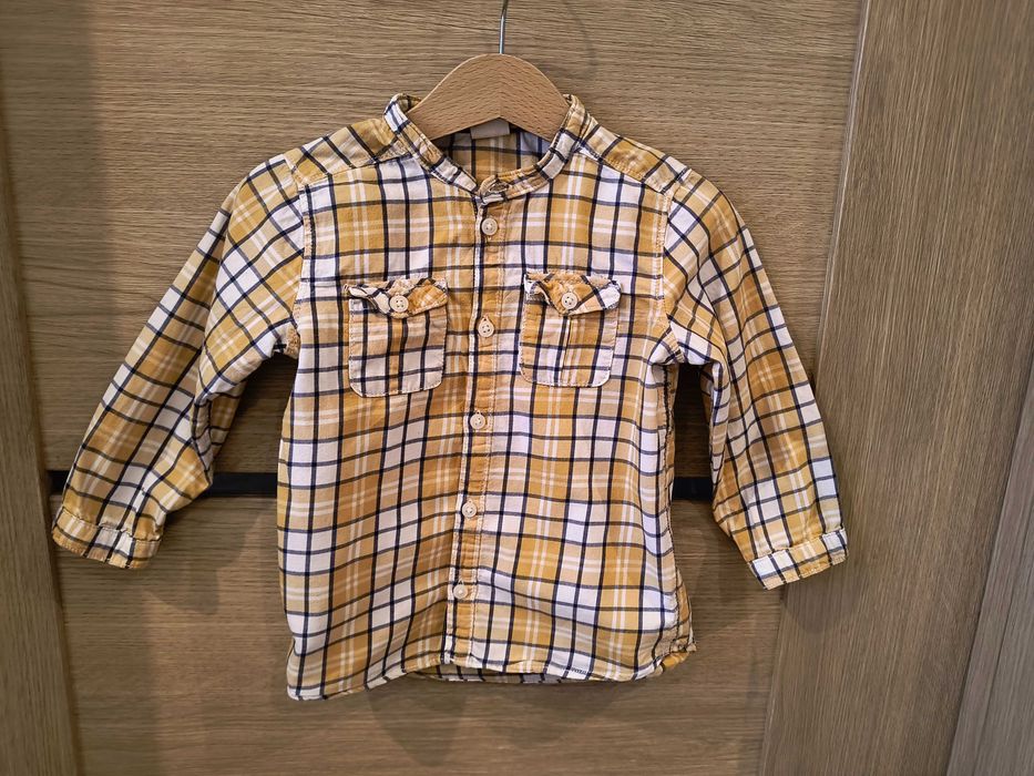 Żółta koszula w kratę H&M 92