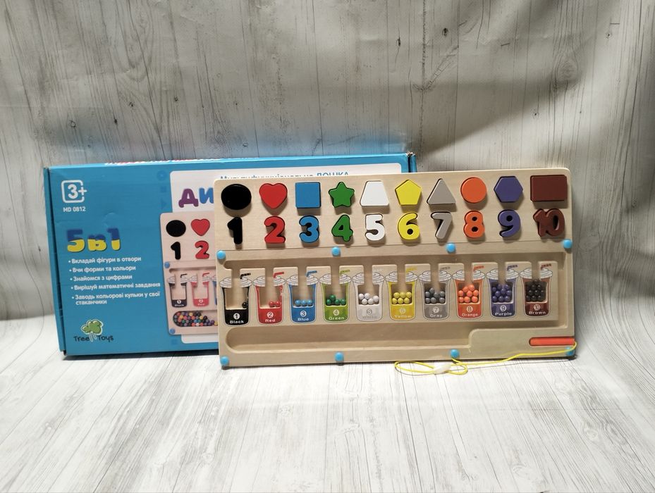 Деревянная игрушка многофункциональная доска Tree Toys 5в1