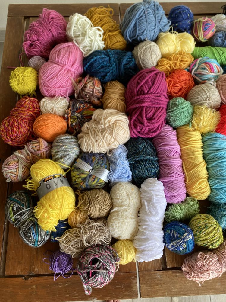 Novelos de lã para crochet