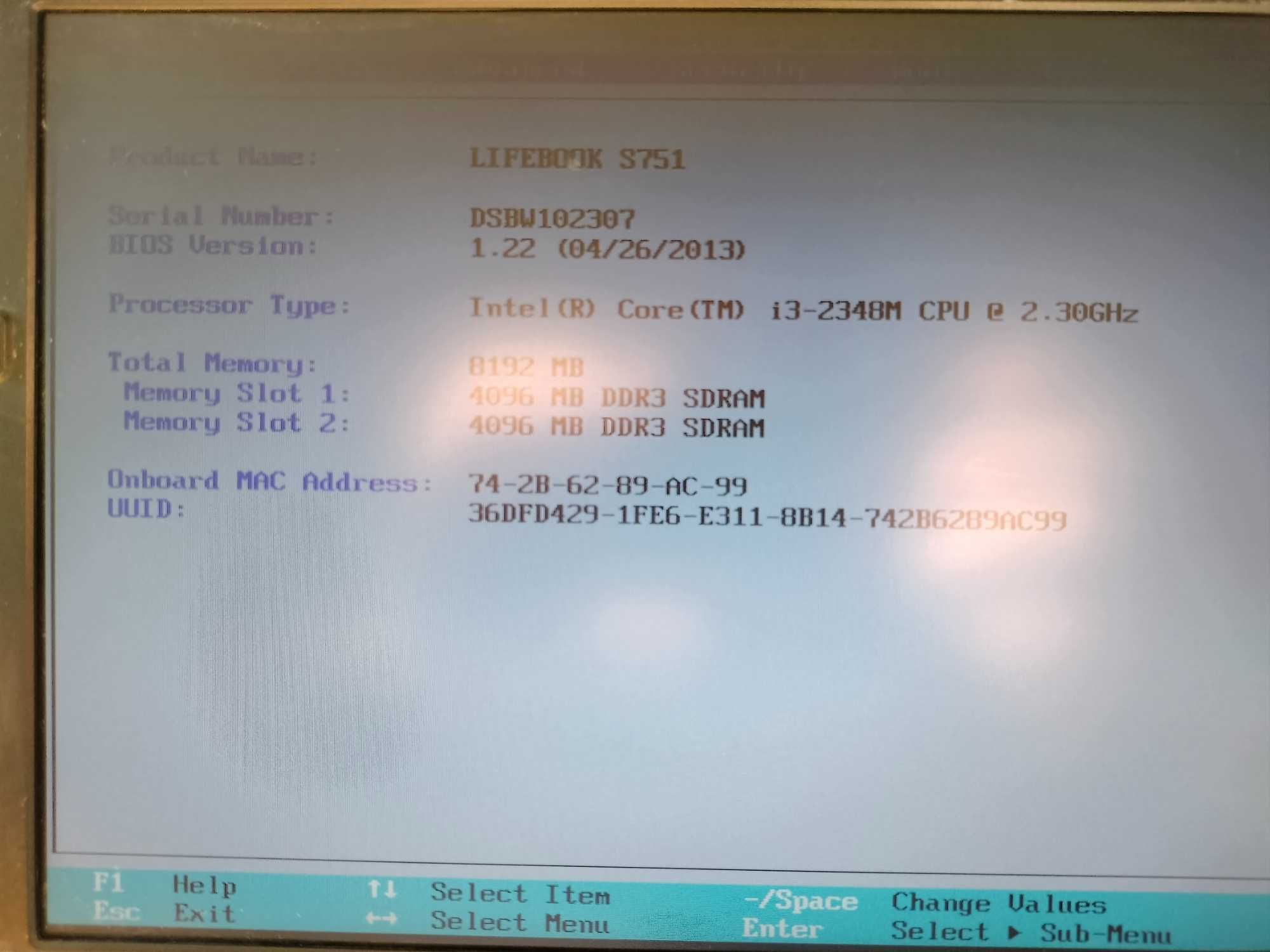 Fujitsu Lifebook  s751 DSBW102307 intel core i3 działajacy brak dysku