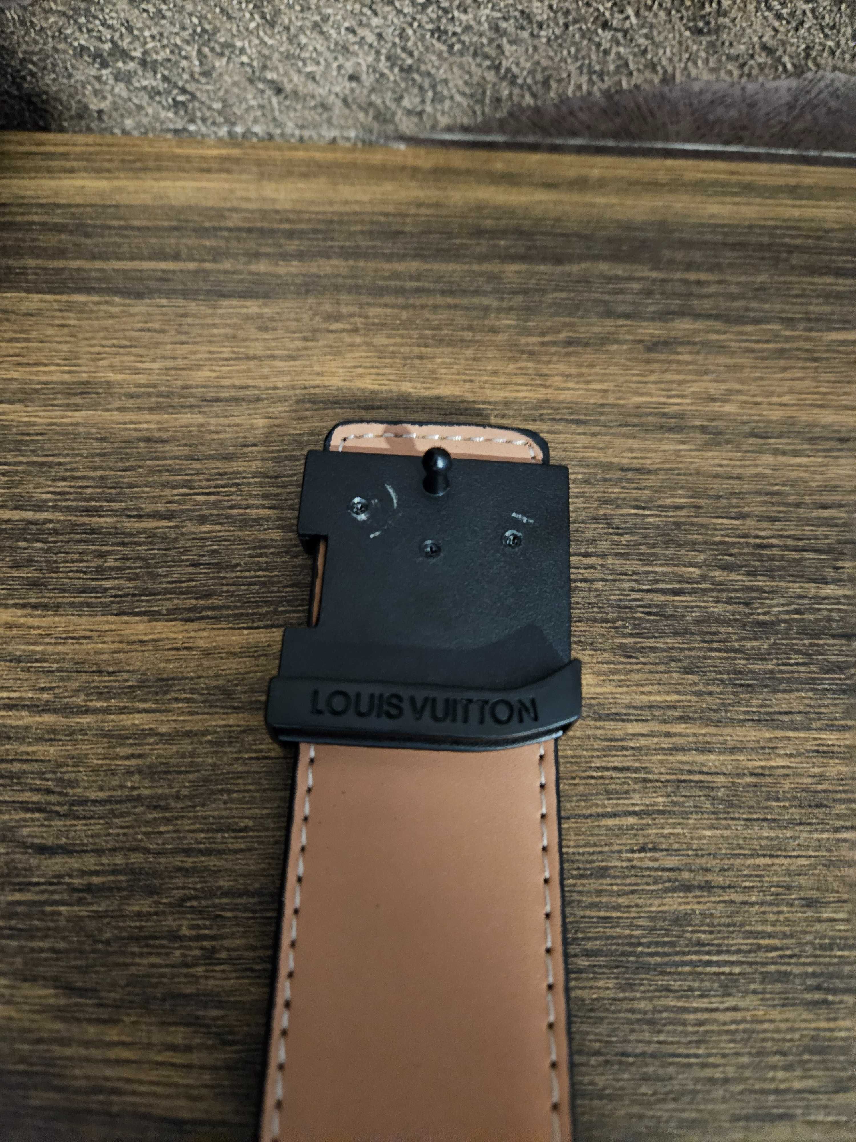 LV Louis Vuitton 115cm Pasek do spodni NOWY czarny w kratkę