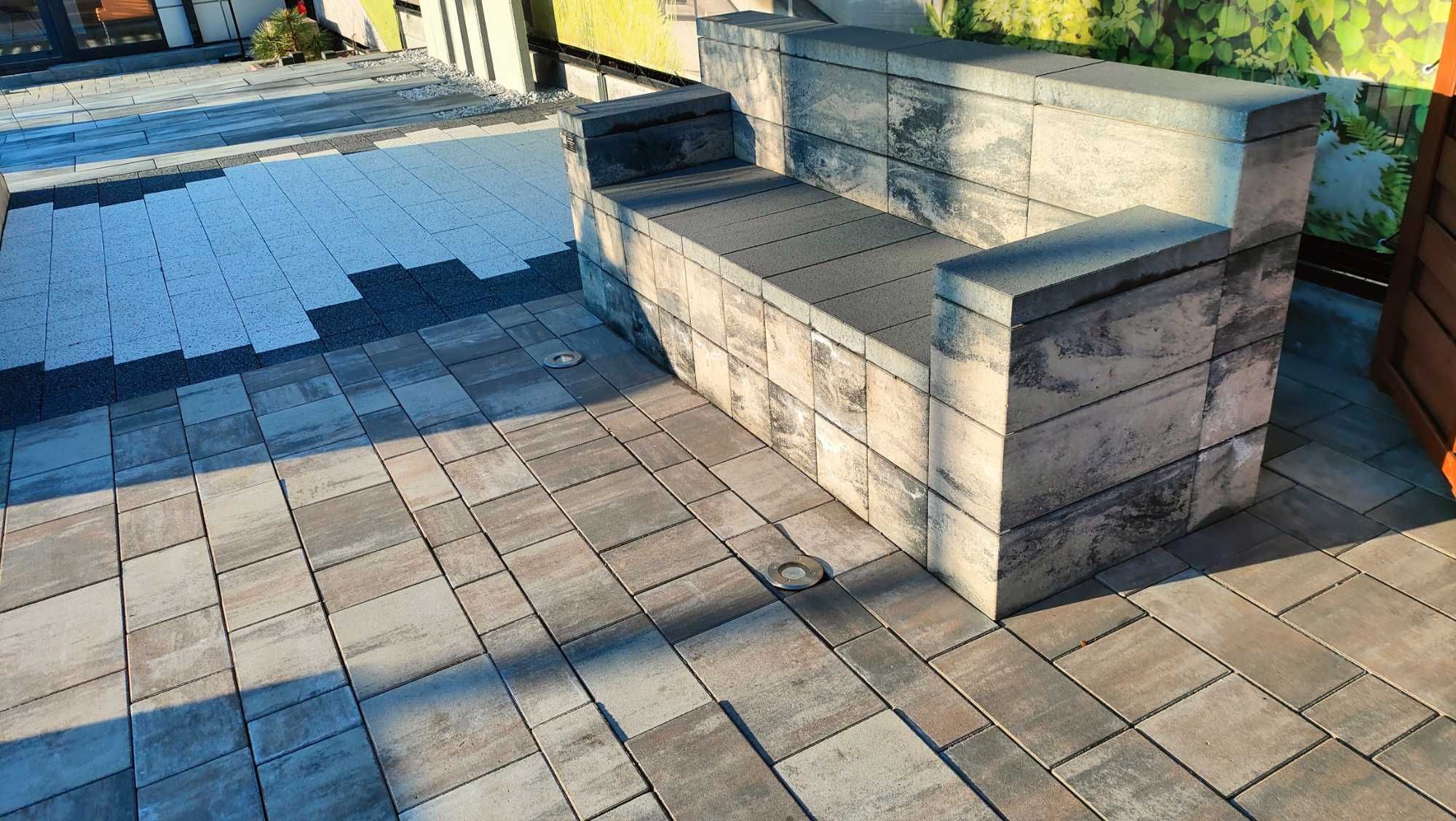 Meble ławka sofa ogrodowa ogrodzenie meble nowoczesne mur płot beton