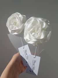 Брошки квіти білі троянди пара шовк Армані тренд на купальнік