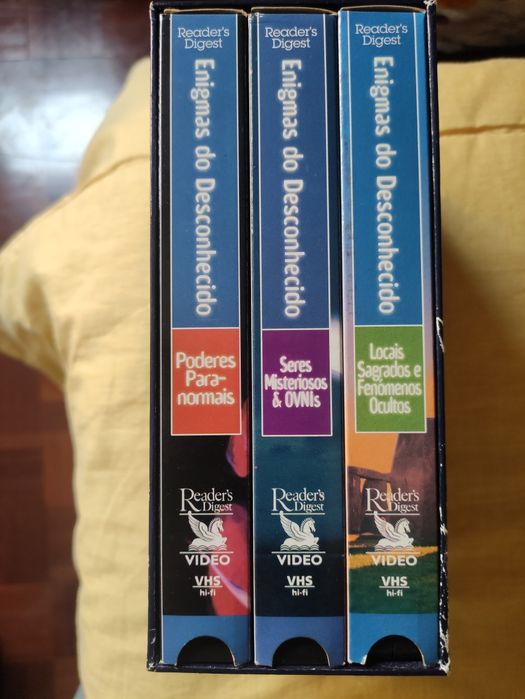 3 cassetes VHS tema Enigmas do desconhecido das Seleções Readers Diges