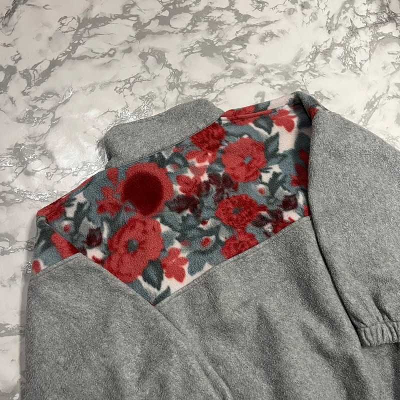 Vintage Polar w Kwiaty Wzory Crazy Fleece Retro Y2K 90s