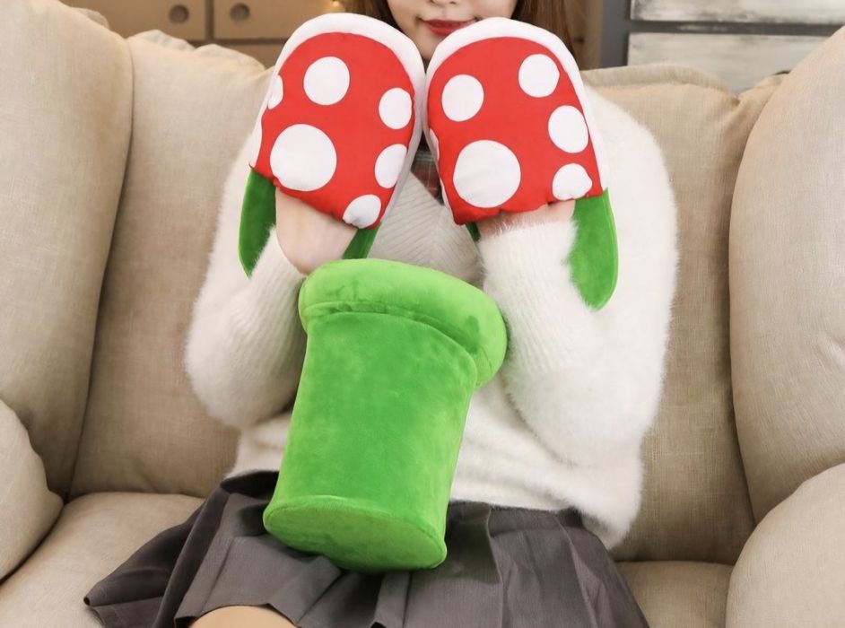 Kapcie roślinka Piranha z gry Mario grzybki 41-42 ciepłe