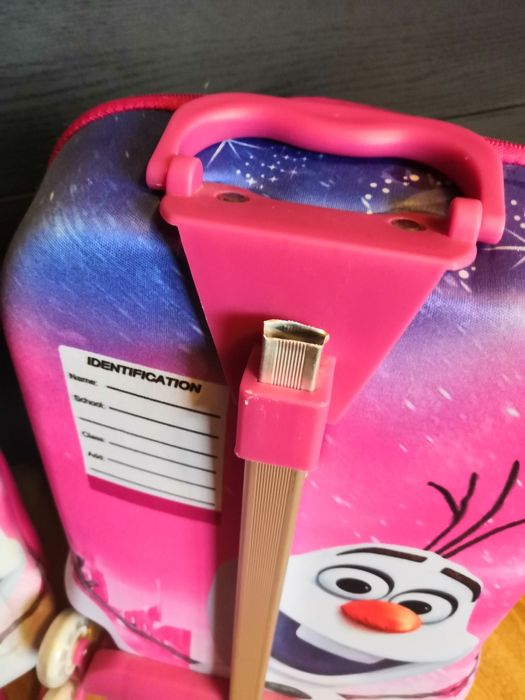 Zestaw podróżny Frozen walizka na kółkach zabawki torebka miś Ryś tani