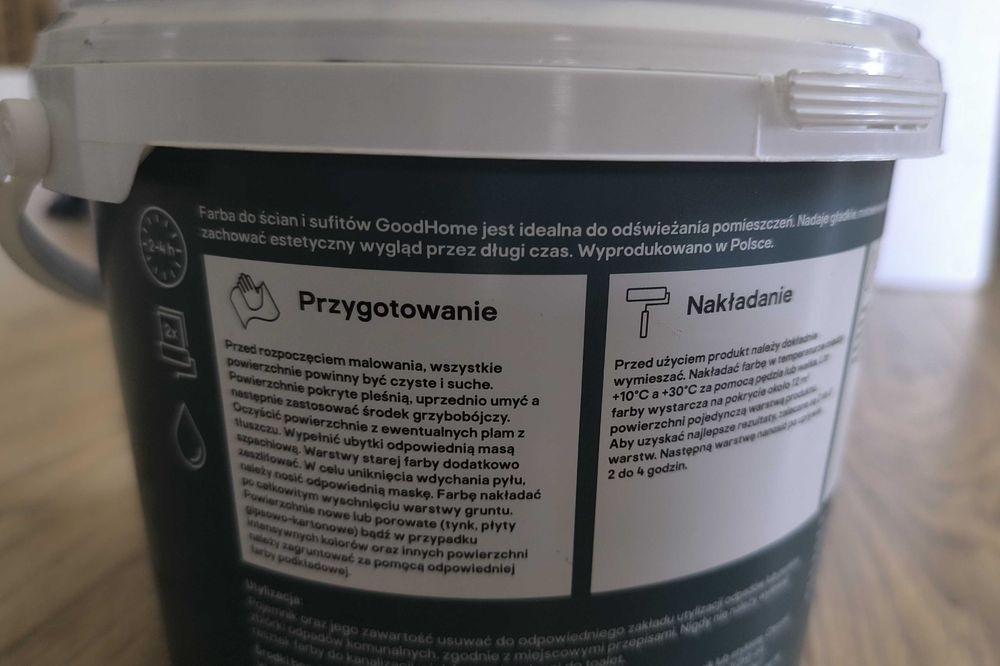 Farba GoodHome ściany i sufity ciemnoszary mat (Princeton) 1,5 l