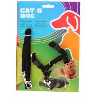Uprząż nylonowa / szelki 30-40 cm dla psa lub kota + smycz 120 cm